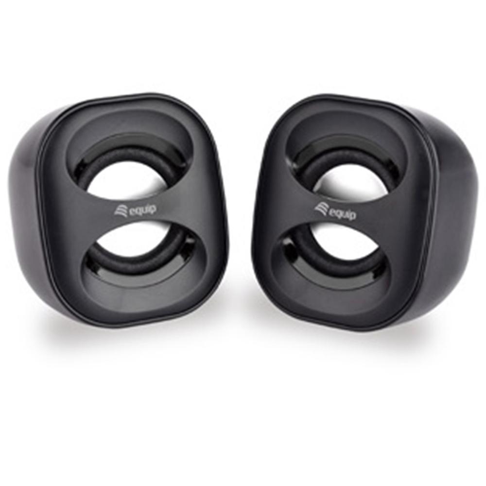 ALTAVOCES 2.0 EQUIP LIFE MINI 6W RMS COLOR NEGRO JACK 3.5" ALIMETANCION USB