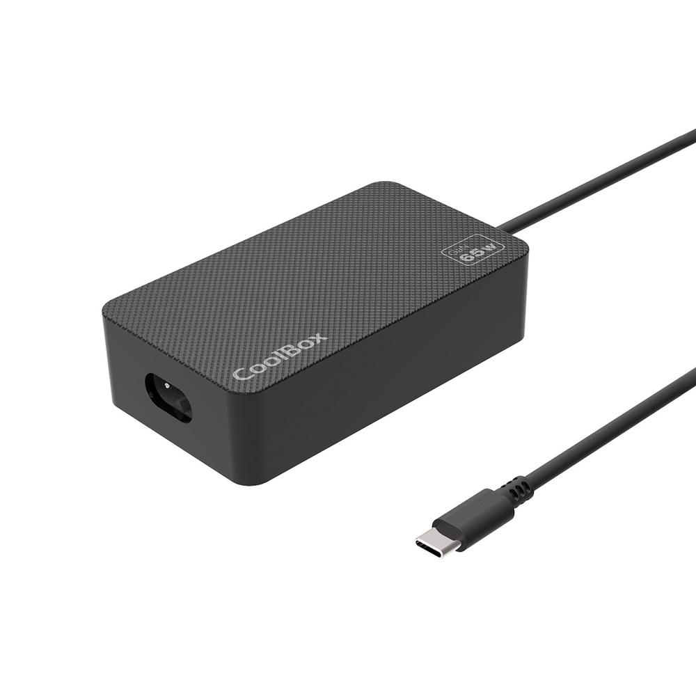ADAPTADOR CARGADOR DE PORTATIL USB-C COOLBOX 65W GaN