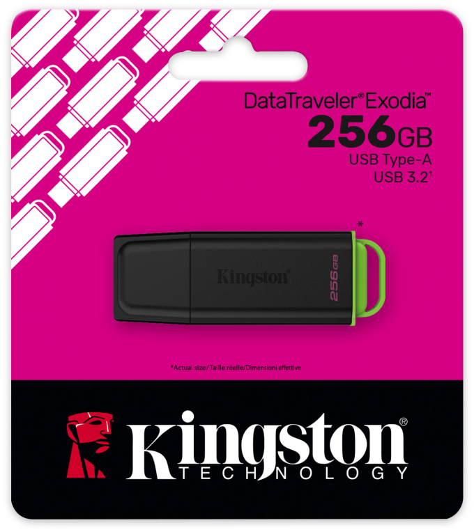 Kingston Technology DataTraveler 256GB Portátil USB 3.2 Gen 1 Exodia Negro + Verde