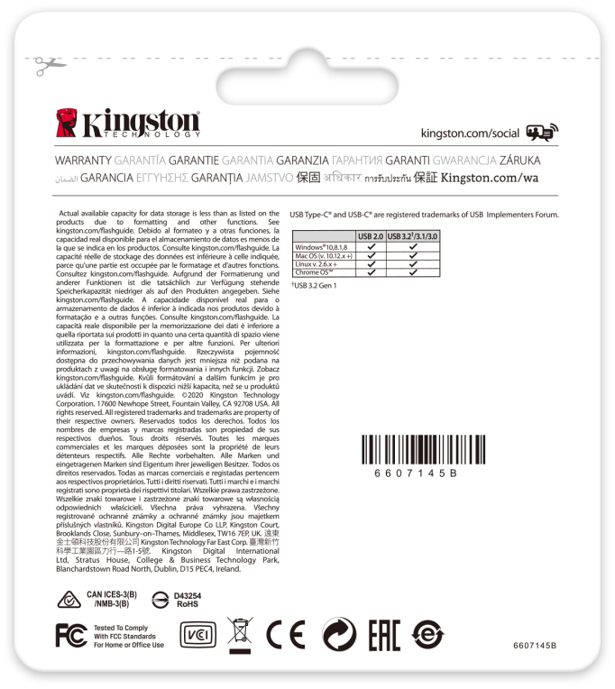 Kingston Technology DataTraveler 256GB USB-C 3.2 Gen 1 70