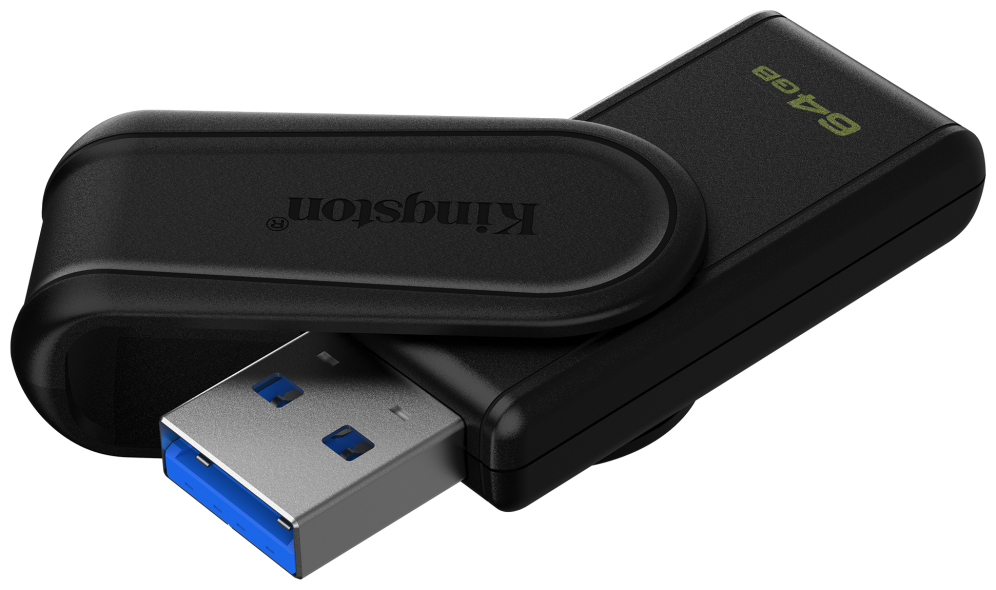 Kingston Technology DataTraveler 64GB Portable USB 3.2 Gen 1 Exodia S (Black/Black)