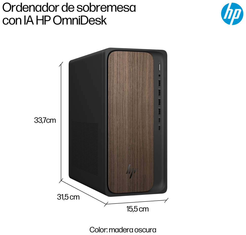 HP M03-0038NS U5-225 512GB 16GB FREEDOS DDR5-SDRAM SSD Torre PC AI PC