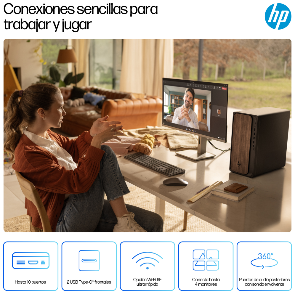 HP M03-0038NS U5-225 512GB 16GB FREEDOS DDR5-SDRAM SSD Torre PC AI PC