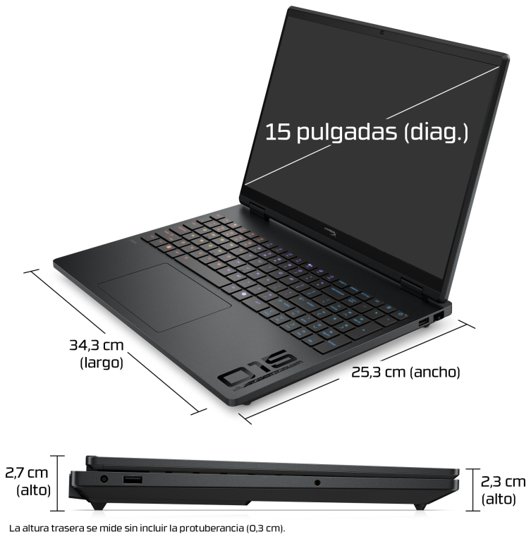 HP 15-GA0014NS ULTRA 7 355 512GB 16GB 15.3IN FREEDOS 210H 38,9 cm (15.3") 2K DDR5-SDRAM Wi-Fi 6 (802.11ax)