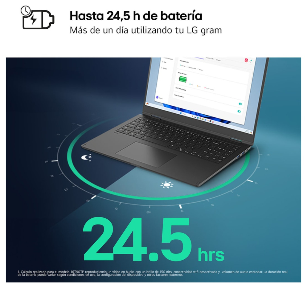 LG Gram Intel® Core™ i5 i5-1334U Portátil 35,6 cm (14") WUXGA 8 GB LPDDR4x-SDRAM 256 GB SSD Wi-Fi 6E (802.11ax) FreeDOS Negro QWERTY Español