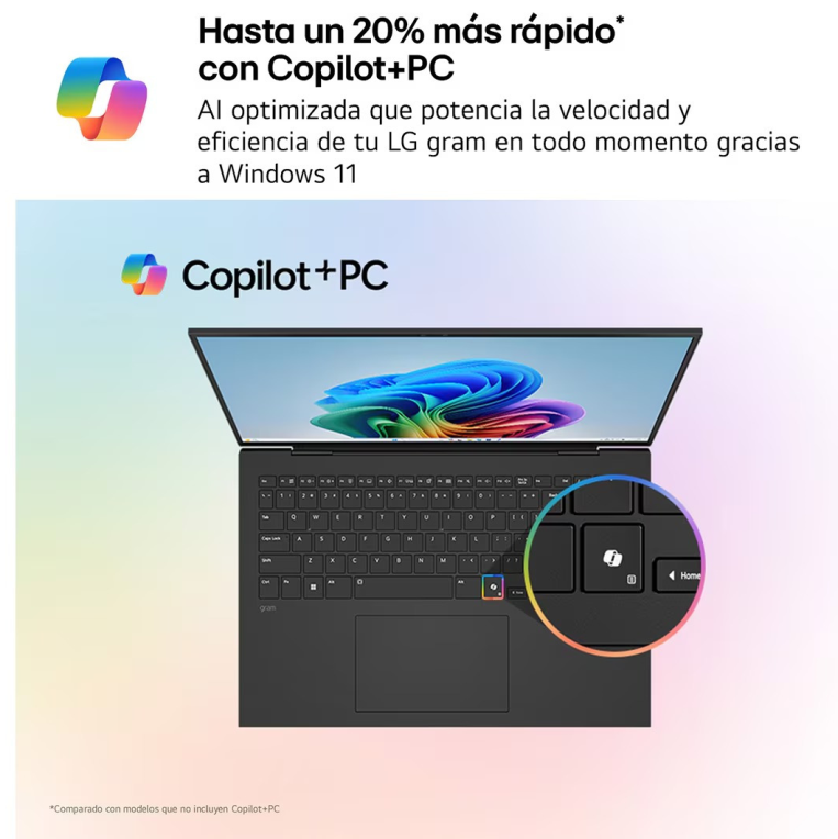 LG Gram 17Z90TL-G.AU88BN ordenador portatil Intel Core Ultra 7 258V Portátil 43,2 cm (17") WQXGA 32 GB LPDDR5x-SDRAM 1 TB SSD Wi-Fi 7 (802.11be) Windows 11 Home Negro