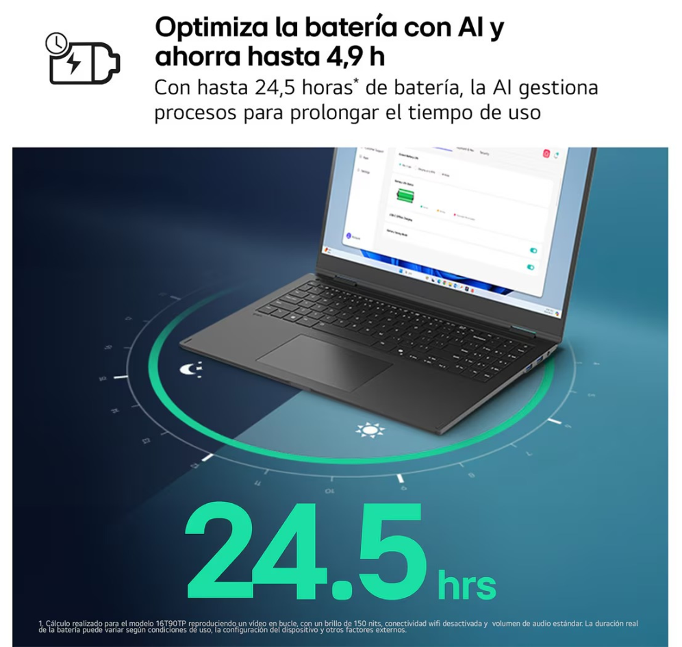 LG Gram 17Z90TL-G.AU88BN ordenador portatil Intel Core Ultra 7 258V Portátil 43,2 cm (17") WQXGA 32 GB LPDDR5x-SDRAM 1 TB SSD Wi-Fi 7 (802.11be) Windows 11 Home Negro