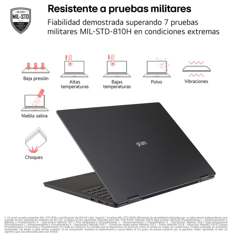 LG Gram 17Z90TL-G.AU88BN ordenador portatil Intel Core Ultra 7 258V Portátil 43,2 cm (17") WQXGA 32 GB LPDDR5x-SDRAM 1 TB SSD Wi-Fi 7 (802.11be) Windows 11 Home Negro