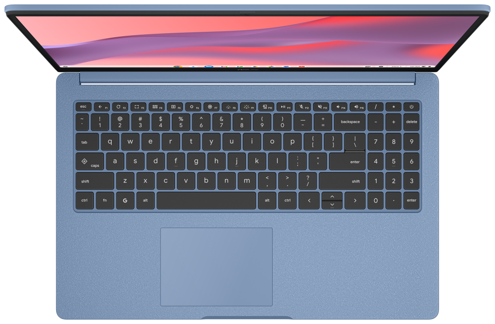 ASUS Chromebook CM1505CM4A-S70064 - Ordenador Portátil 15.6" Full HD (MediaTek Kompanio 540, 4GB RAM, 128GB eMMC, ARM Mali-G57 MC2, ChromeOS) Azul Tela - Teclado QWERTY español
