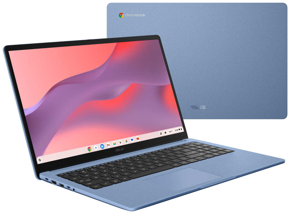 ASUS Chromebook CM1505CM4A-S70064 - Ordenador Portátil 15.6" Full HD (MediaTek Kompanio 540, 4GB RAM, 128GB eMMC, ARM Mali-G57 MC2, ChromeOS) Azul Tela - Teclado QWERTY español