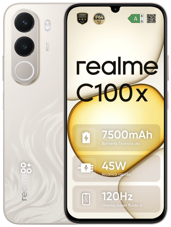 realme 631011008900 smartphones 17,3 cm (6.8") Android 16.0 4G USB Tipo C 4 GB 256 GB 7500 mAh Oro
