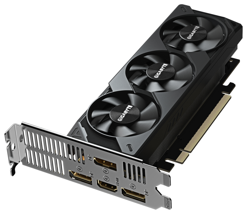 GIGABYTE GeForce RTX 5060 OC Low Profile 8G Tarjeta Gráfica - 8GB GDDR7, 128bit, PCI-E 5.0, 2512 MHz Frecuencia del núcleo, 3 x DisplayPort, 1 x HDMI, GV-N5060OC-8GL