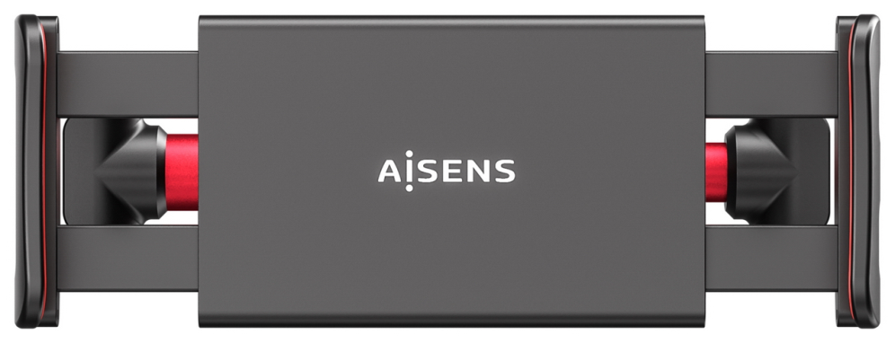 AISENS Soporte Coche Ajustable (1 Pivote) Para Reposacabezas Para Telefono / Tablet, Rojo