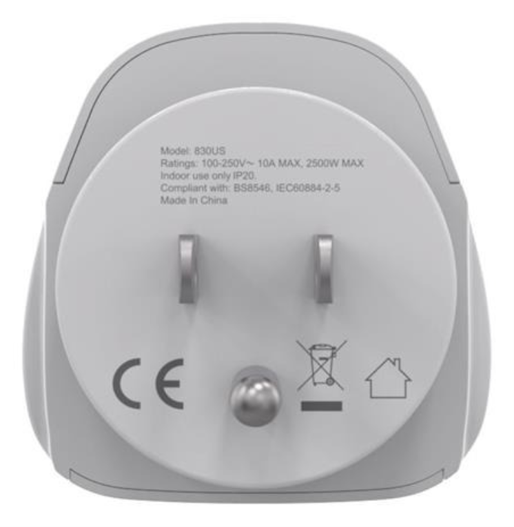 Gembird A-AC-USMINTF adaptador de enchufe eléctrico Tipo B Universal Blanco