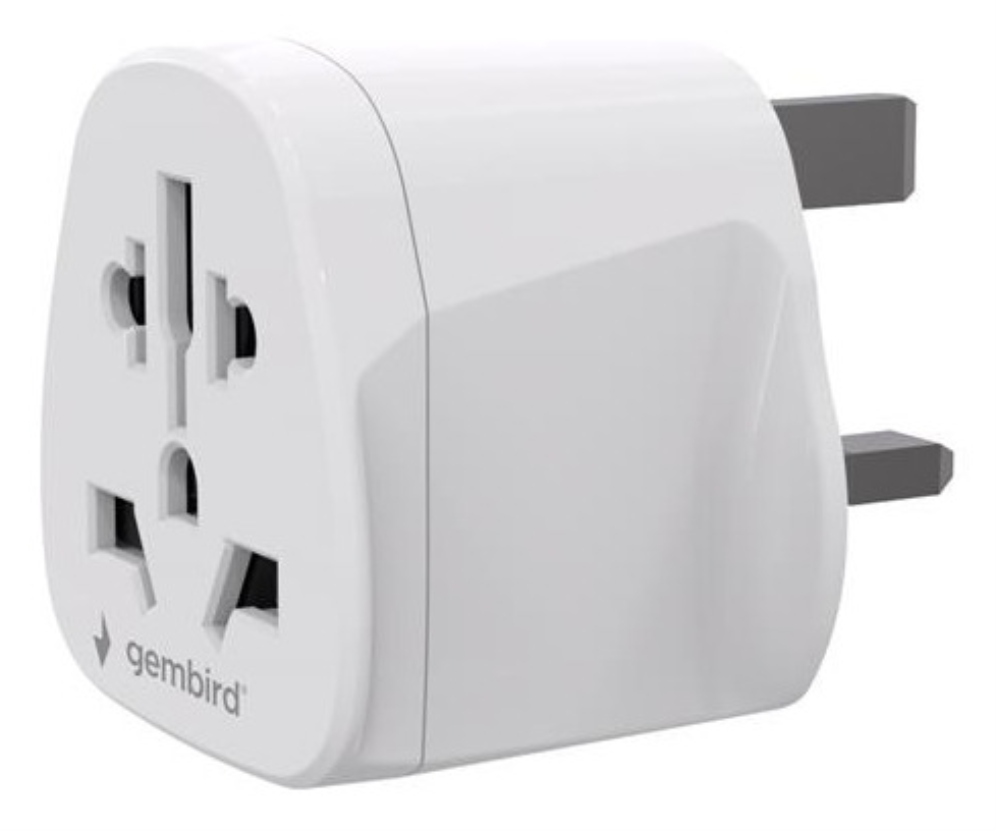 Gembird A-AC-UKMINTF adaptador de enchufe eléctrico Tipo G (RU) Universal Blanco
