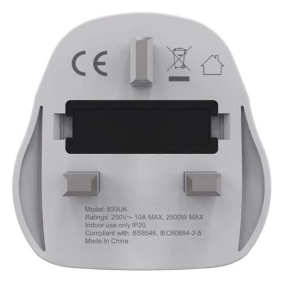 Gembird A-AC-UKMINTF adaptador de enchufe eléctrico Tipo G (RU) Universal Blanco