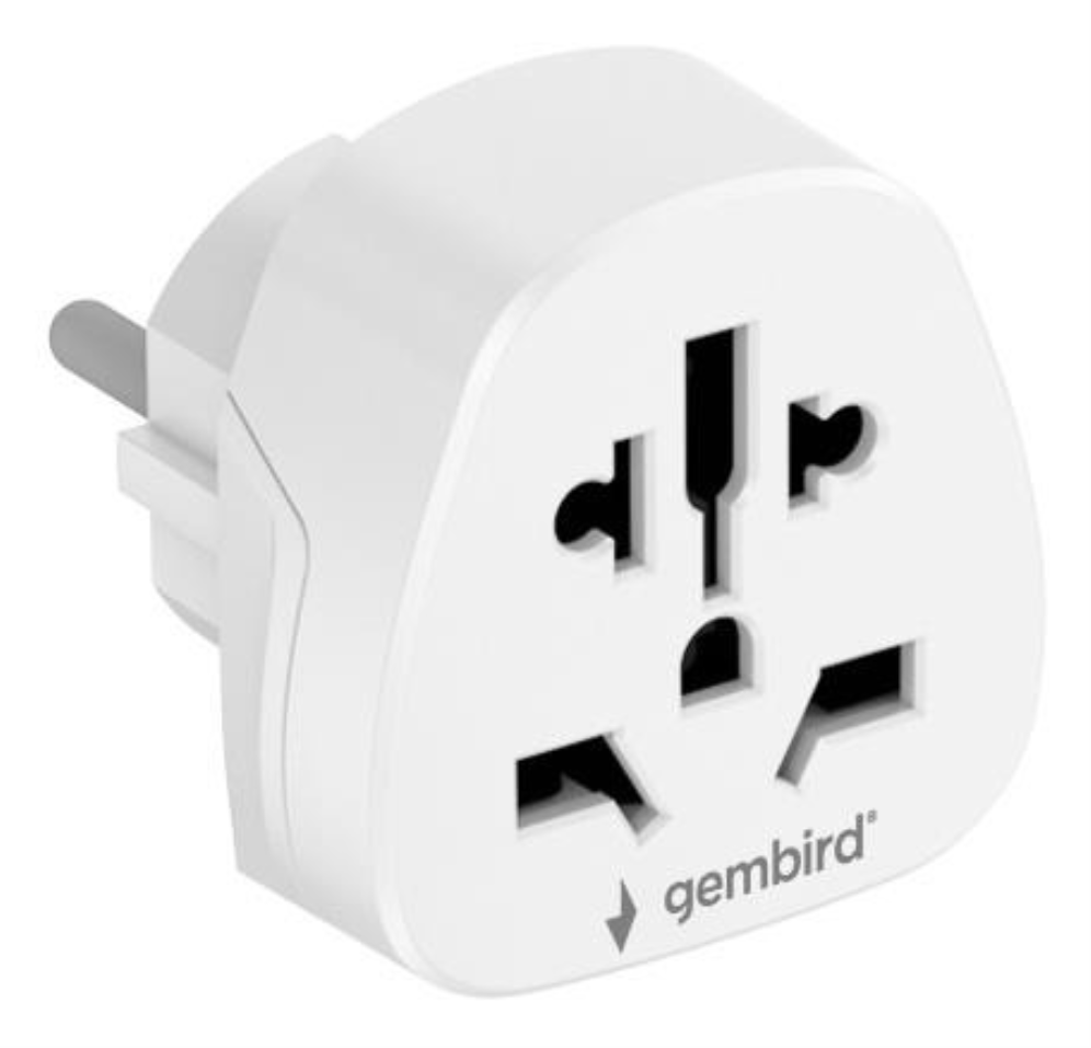 Gembird A-AC-EUMINTF adaptador de enchufe eléctrico Tipo C (Europlug) Universal Blanco