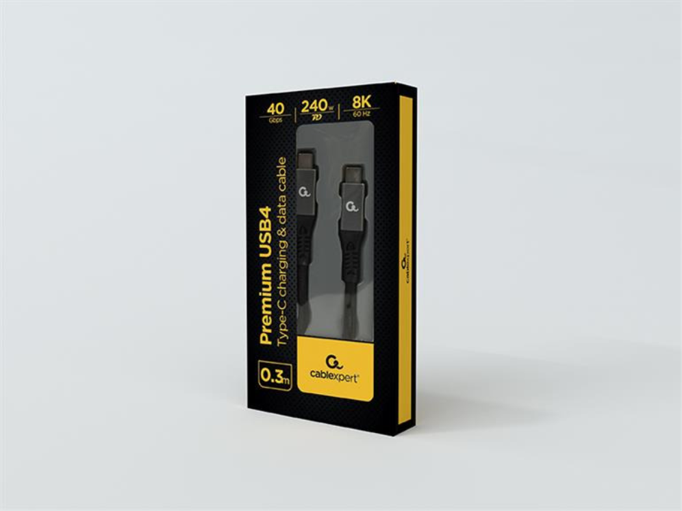 Gembird CCBP-USB4-CMCM240-0.3M cable USB USB4 Gen 3x2 0,3 m USB C 40 Gbit/s 240 W Negro