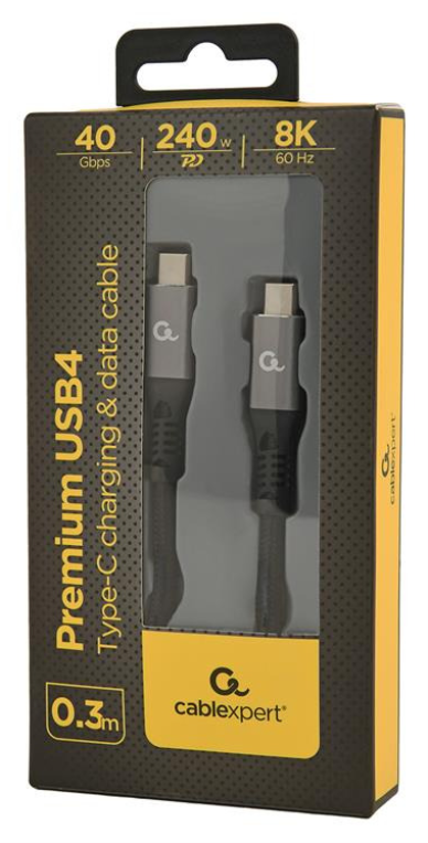 Gembird CCBP-USB4-CMCM240-0.3M cable USB USB4 Gen 3x2 0,3 m USB C 40 Gbit/s 240 W Negro