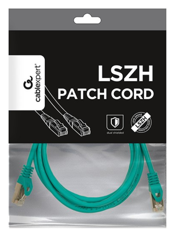 Cablexpert PP6A-LSZHCU-G-2M cable de red Verde Cat6a S/FTP (S-STP) Alrededor